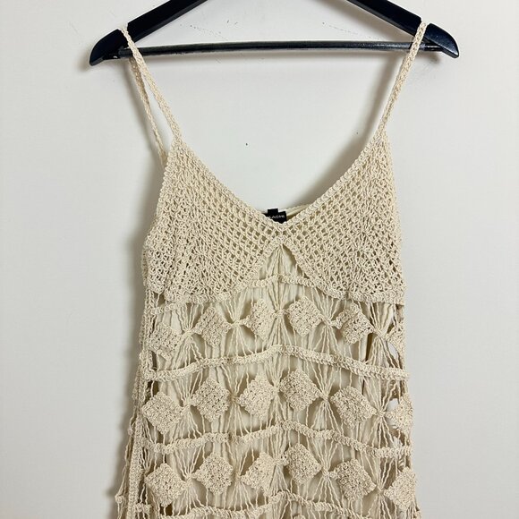 SAACHI Diamond Crochet Knit Cover Up Dress in Ivory Size Small - Picture 5 of 13